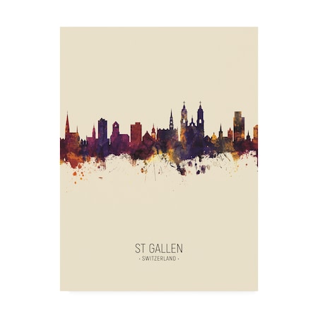 Michael Tompsett 'St Gallen Switzerland Skyline Portrait III' Canvas Art,18x24